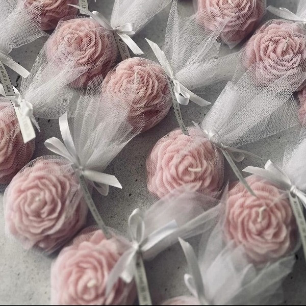 Wrapped Candle with Lace - One Candle